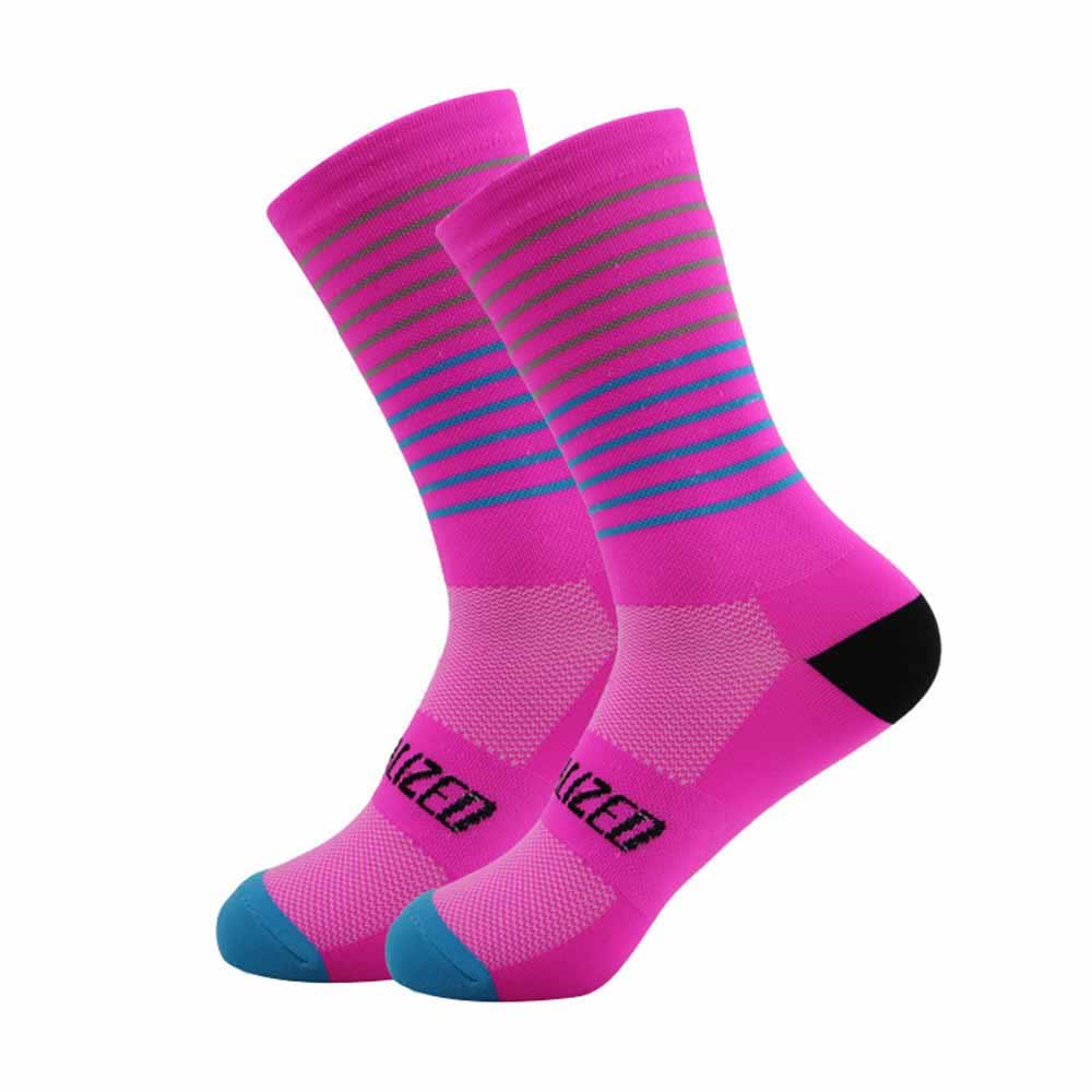 Stripe Print Cycling Quarter Compression Socks(4 Pairs) - image 5