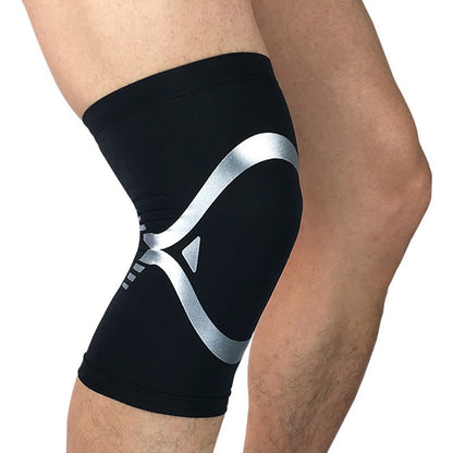 Breathable Elastic Compression Sports Knee Pads - Silver - XL - image 1