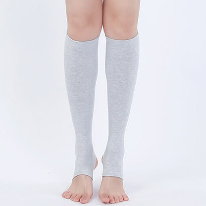 Pure Cotton Stirrup Calf Sleeves - Light Gray - XL - image 4
