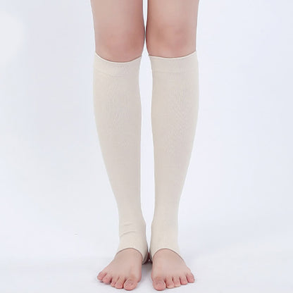 Pure Cotton Stirrup Calf Sleeves - Beige - XL - image 5