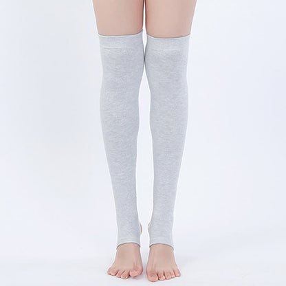 Pure Cotton Non-slip Stirrup Thigh Sleeves - Light Gray - XL - image 3