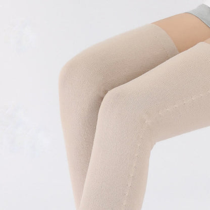 Solid Color Thin Knitted Elastic Thigh Sleeves - image 4
