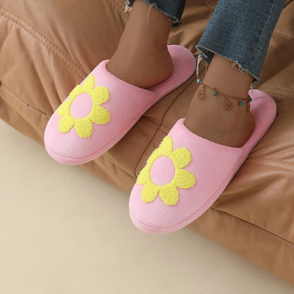 Plus Size Cute Floral Print Slippers - Pink - EU42-43(US8.5-9) - image 2