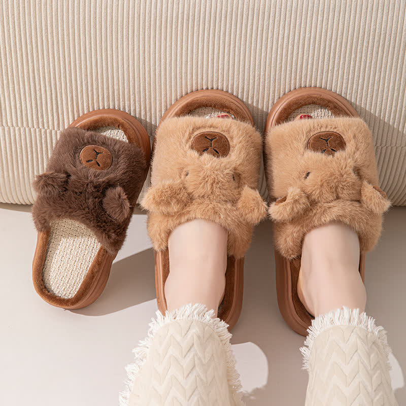 Open-Toe Plush Animal Slippers - image 4