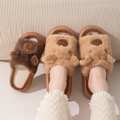 Open-Toe Plush Animal Slippers - image 4