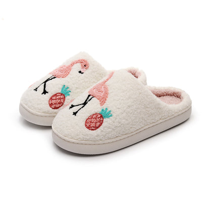 Plus Size Flamingo Plush Slippers - image 0