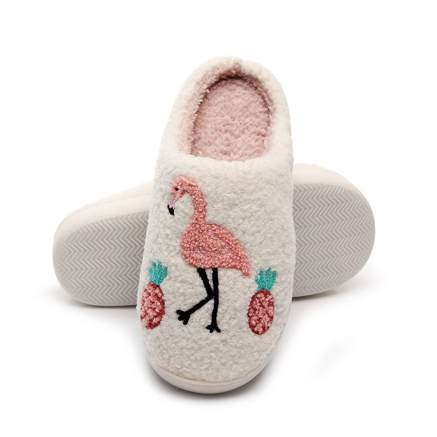 Plus Size Flamingo Plush Slippers - image 3