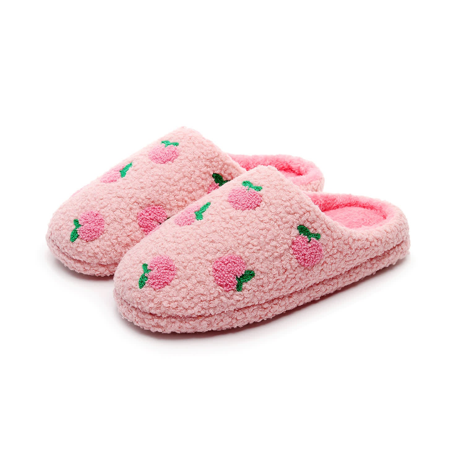 Plus Size Peach Plush Slippers - image 0