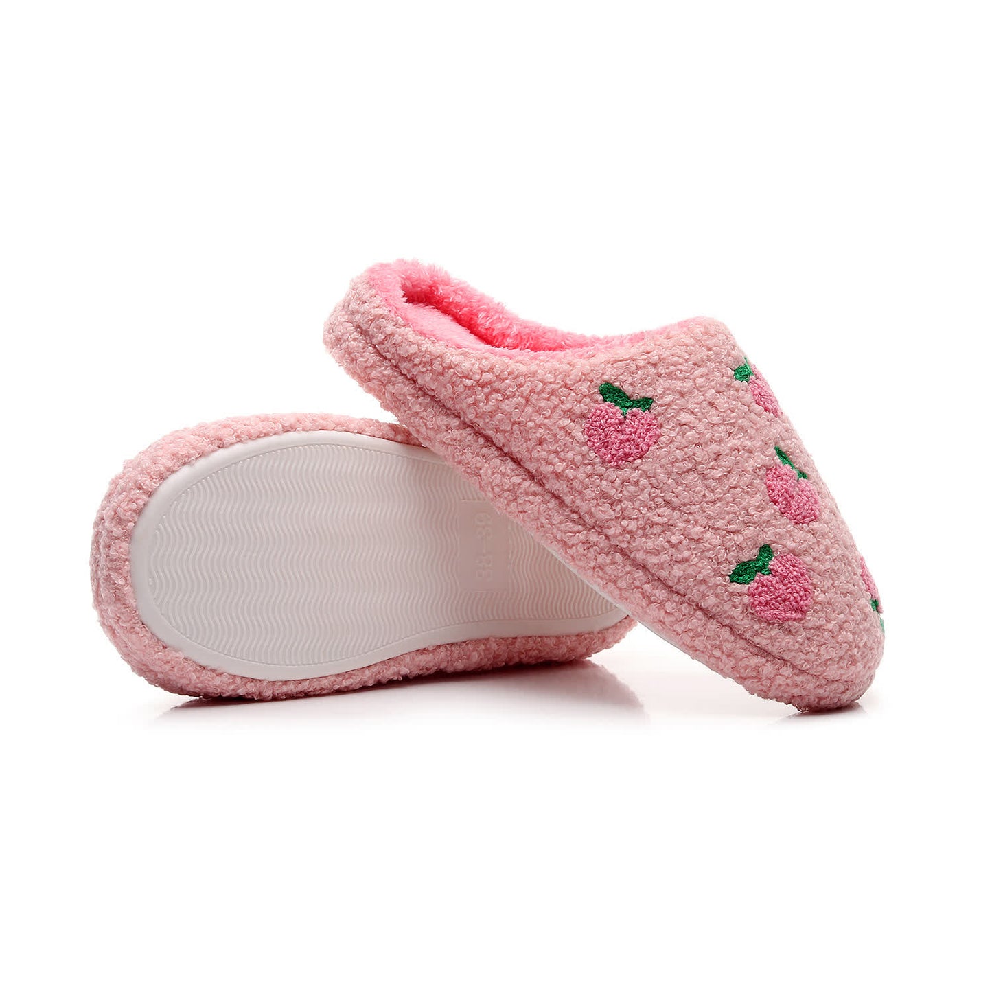 Plus Size Peach Plush Slippers - image 3