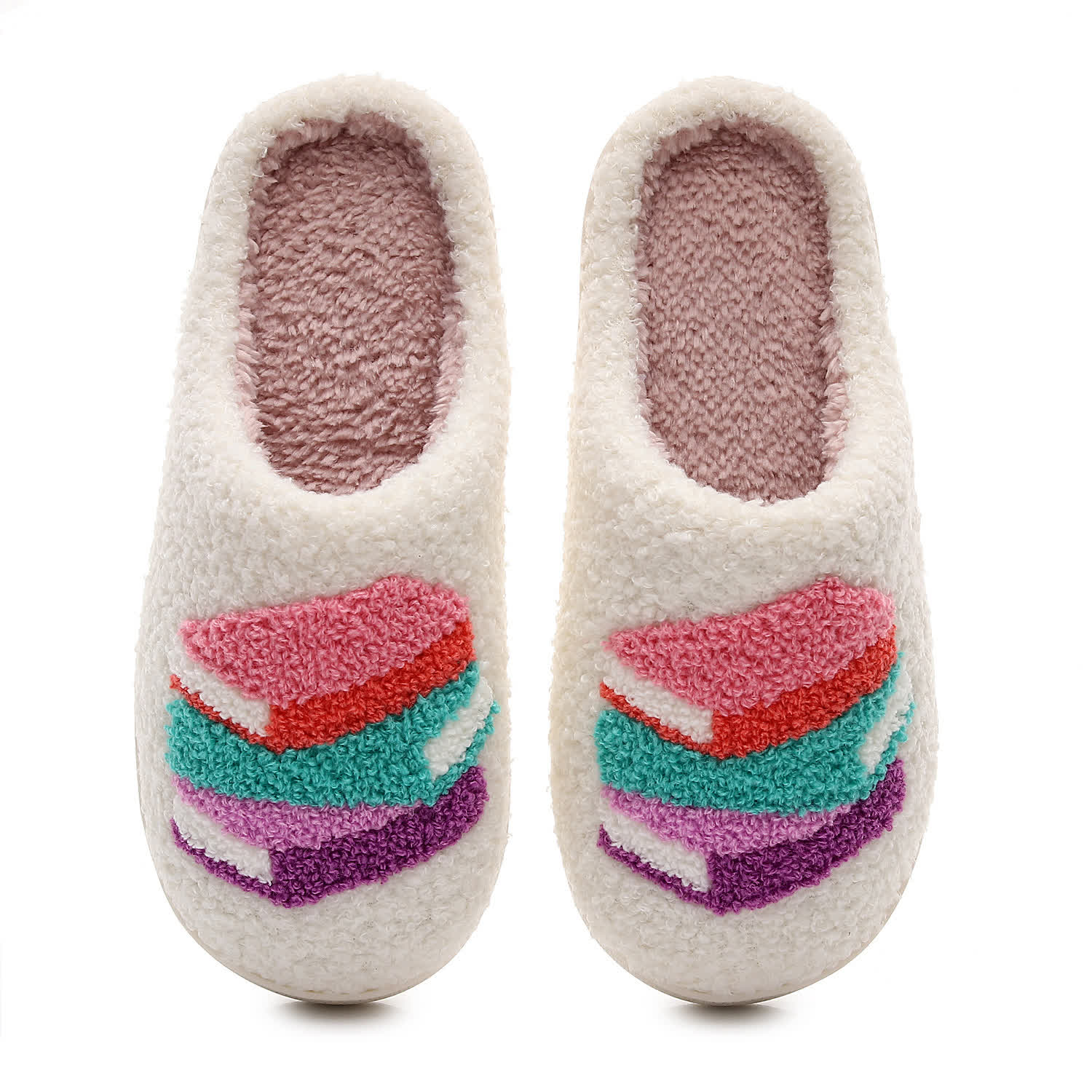 Plus Size Book Print Slippers - White - EU44-45(US10-11) - image 1