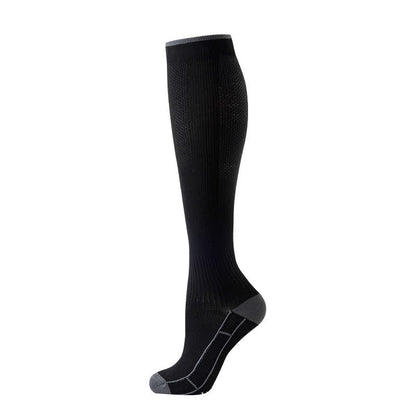 Running Travel Knee High Compression Socks(4 Pairs) - Black - S/M - image 1