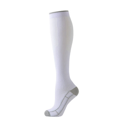 Running Travel Knee High Compression Socks(4 Pairs) - White - S/M - image 7