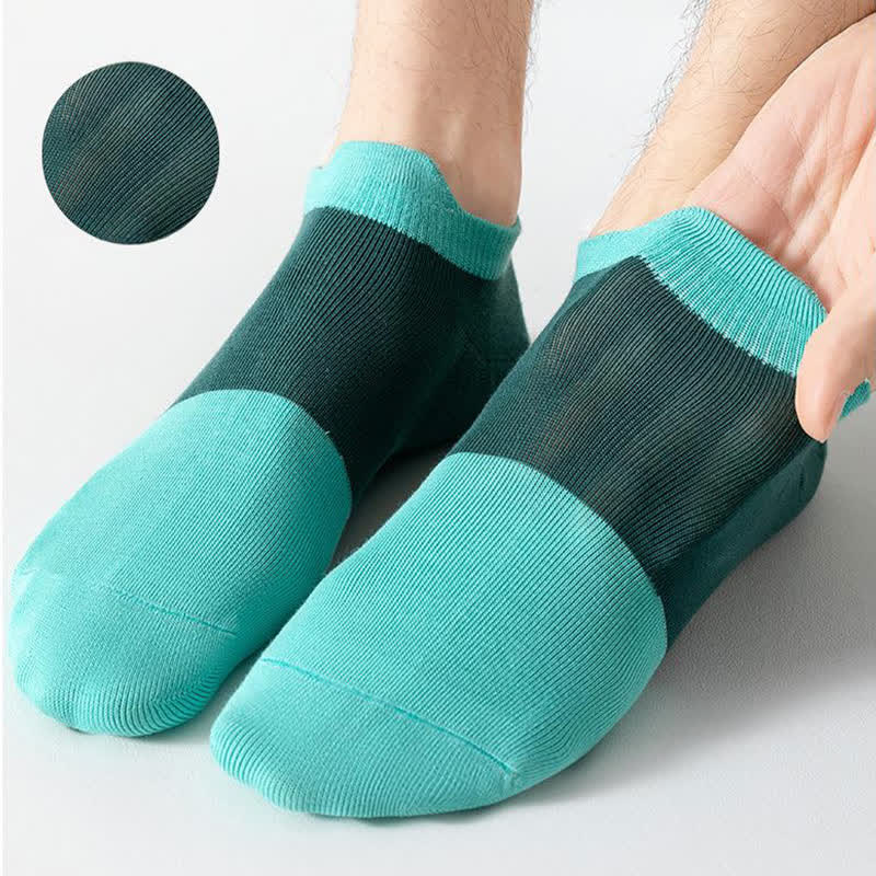 Cotton Color Block Breathable Ankle Socks(6 Pairs)