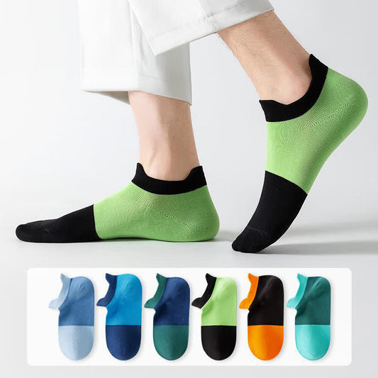 Cotton Color Block Breathable Ankle Socks(6 Pairs)