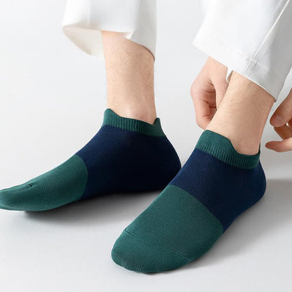 Cotton Color Block Breathable Ankle Socks(6 Pairs)