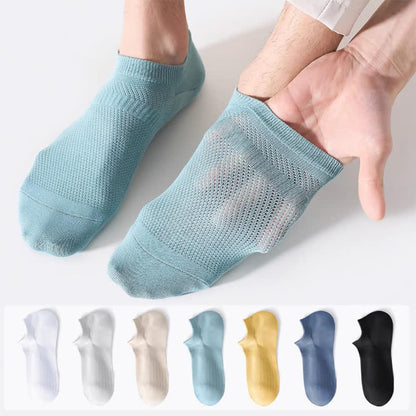 Cotton Sweat-wicking Mesh Breathable No Show Socks(7 Pairs)