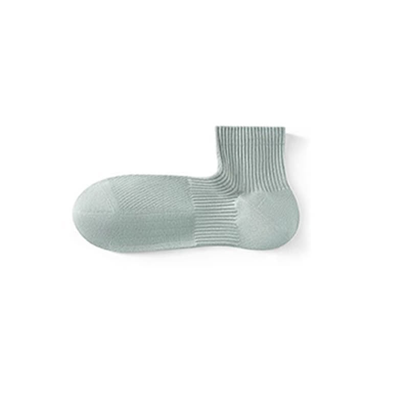 Cotton Solid Color Mesh Breathable Basic Ankle Socks(6 Pairs)