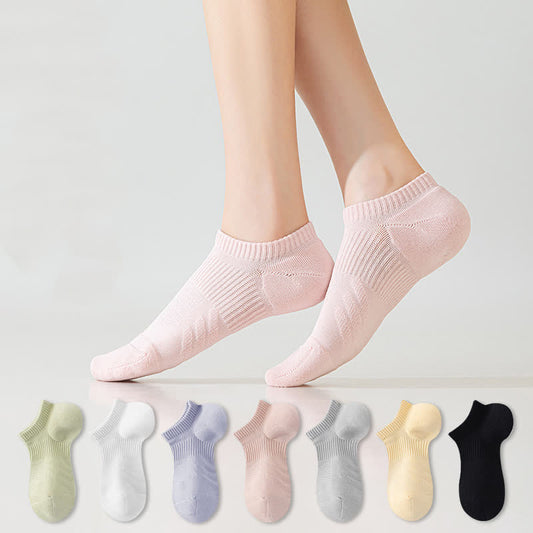 Cotton Solid Color Sports No Show Socks(7 Pairs)