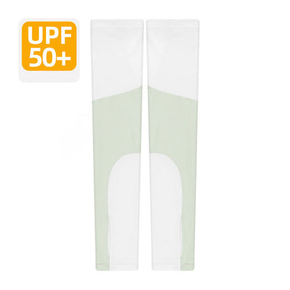 Color Block Breathable Sun Protection Arm Sleeves - Green - XL - image 7