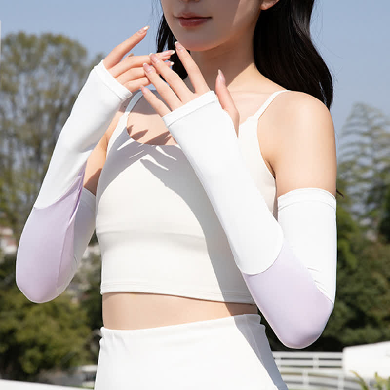 Color Block Breathable Sun Protection Arm Sleeves - image 1