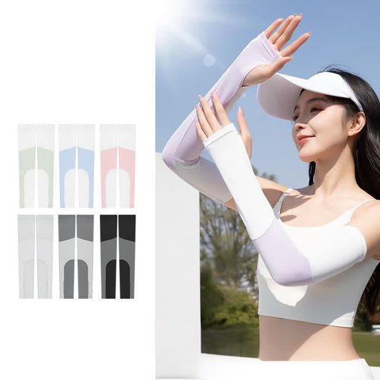 Color Block Breathable Sun Protection Arm Sleeves