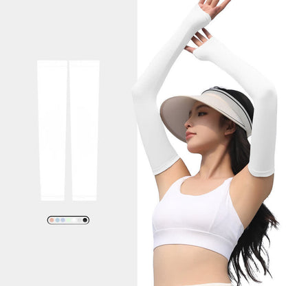 Outdoor Sports Sun Protection Ice Silk Arm Sleeves - White - XL - image 2