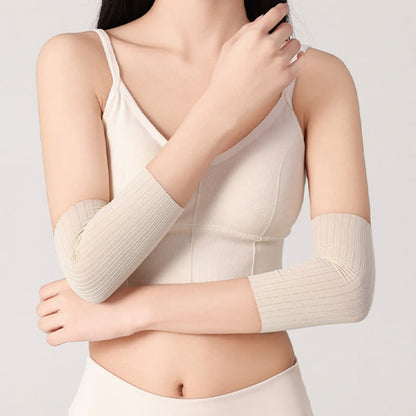 Seamless Ice Silk Arm Sleeves(2 Pairs) - Beige - XL - image 10