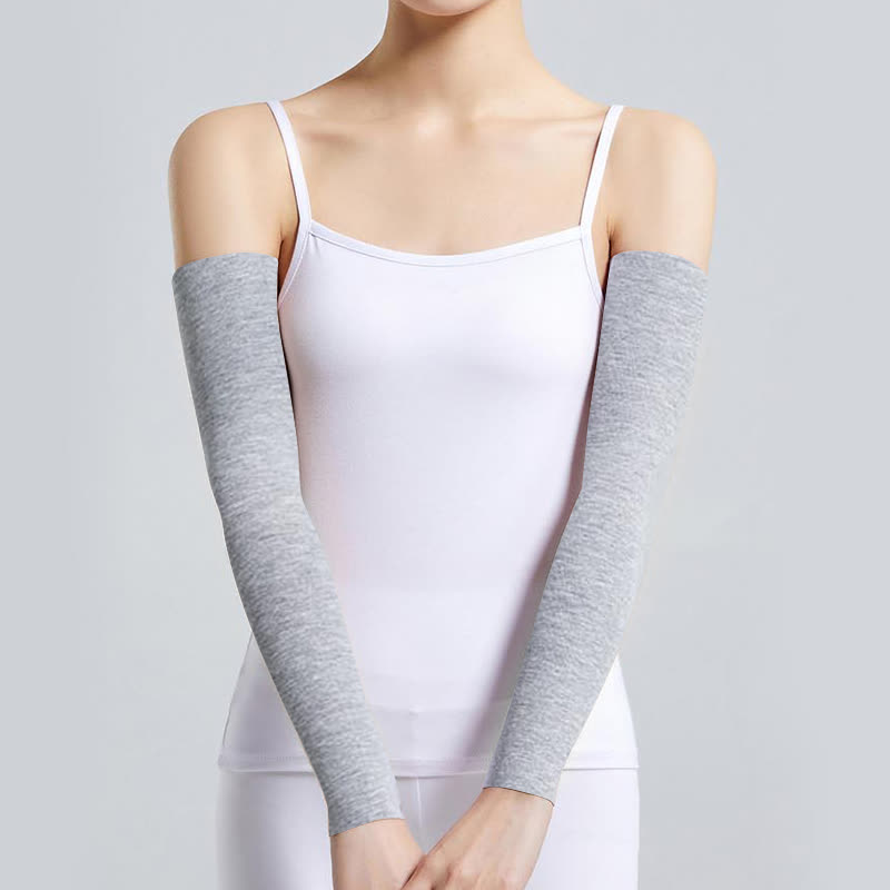 Long Modal Arm Sleeves(2 Pairs) - Light Gray - XL - image 6