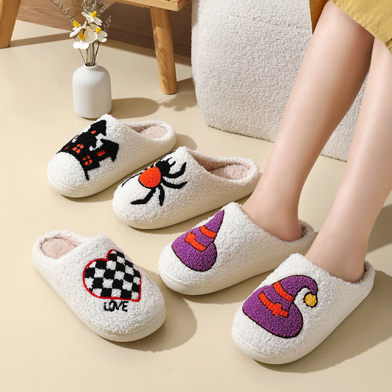 Plus Size Halloween Element Print Slippers - image 0