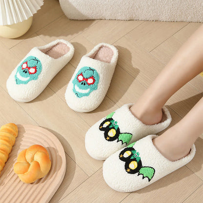 Plus Size Halloween Cartoon Mask Slippers - image 1
