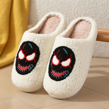 Plus Size Halloween Cartoon Mask Slippers - Black - EU43-44(US9-10) - image 5