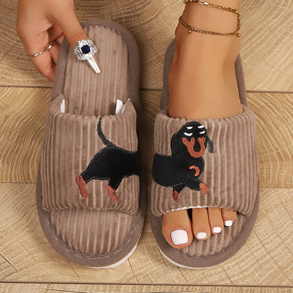 Plus Size Cute Dachshund Slippers - Brown - EU43-44(US9-10) - image 10