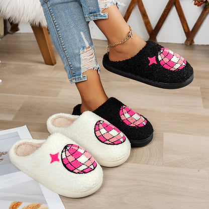 Plus Size Disco Ball Print Slippers - image 1