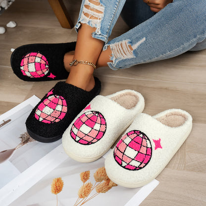 Plus Size Disco Ball Print Slippers - image 0