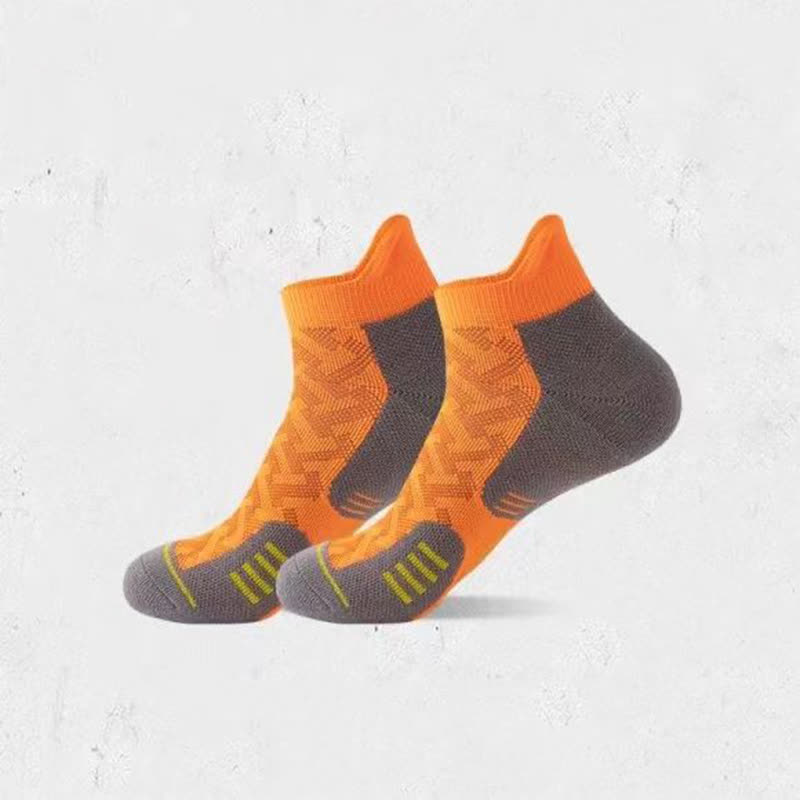 Striped Color Block Sports Ankle Compression Socks(5 Pairs) - Orange - EU39-44(US6-10) - image 4