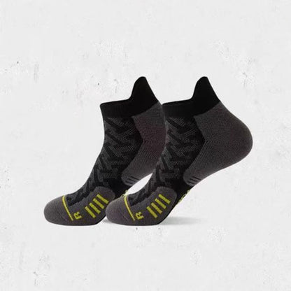 Striped Color Block Sports Ankle Compression Socks(5 Pairs) - Black - EU39-44(US6-10) - image 3