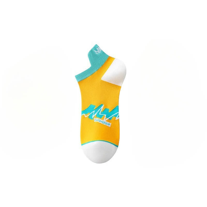 Cotton Geometric Ankle Compression Socks(5 Pairs) - Yellow - EU36-40(US3-7) - image 10