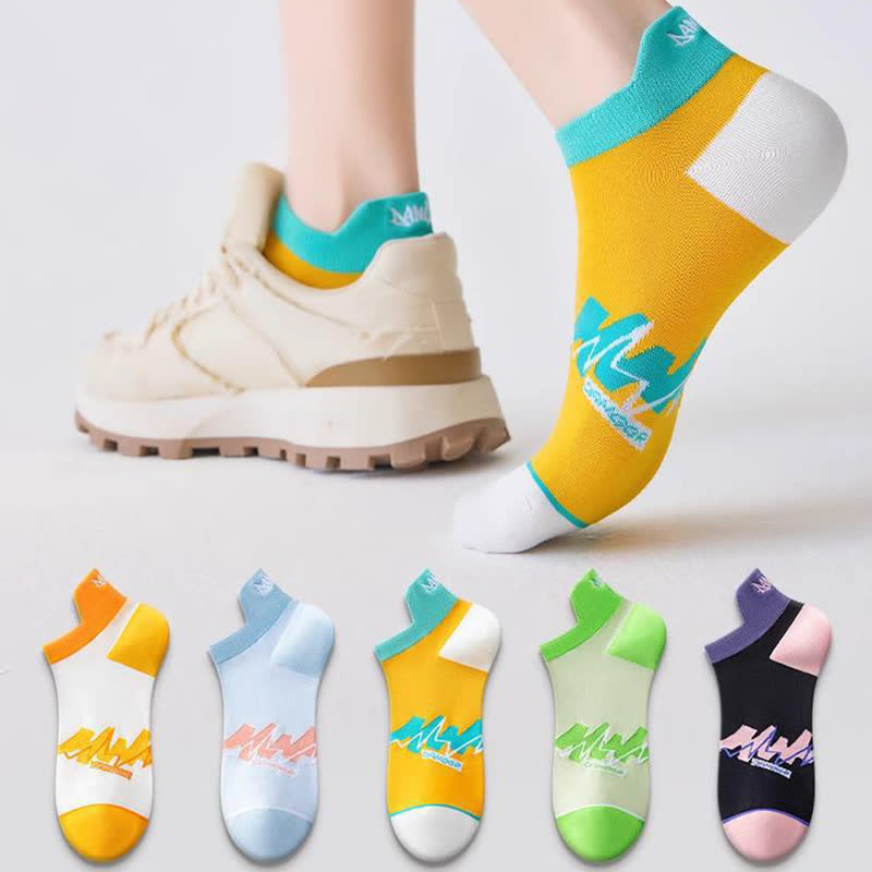 Cotton Geometric Ankle Compression Socks(5 Pairs) - image 1