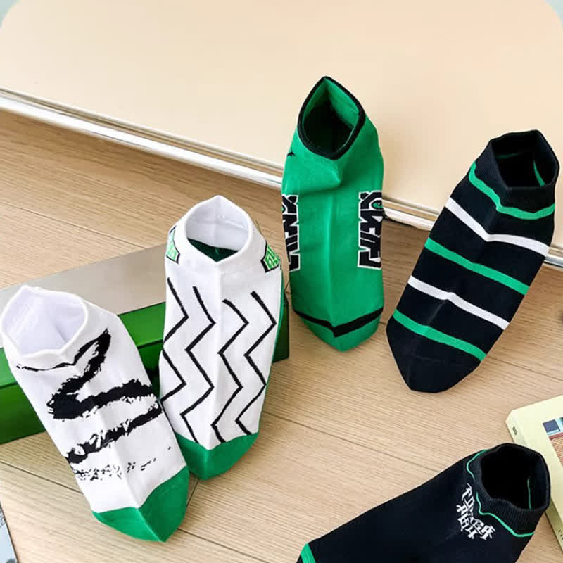 Stripe Series Cotton Ankle Socks(5 Pairs) - image 3