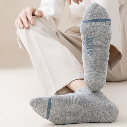 Solid Color Ankle Socks with Letter Printed Sole(7 Pairs) - image 8