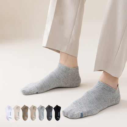 Solid Color Ankle Socks with Letter Printed Sole(7 Pairs) - image 2