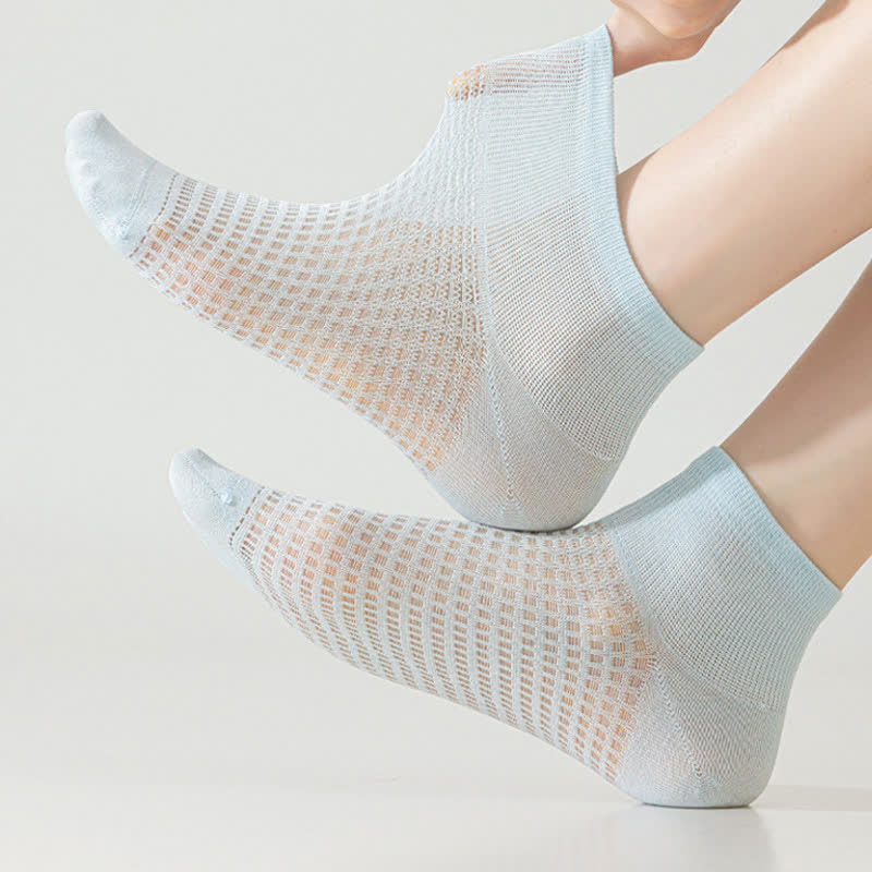 Mesh Breathable Mulberry Silk Ankle Socks(9 Pairs) - image 9