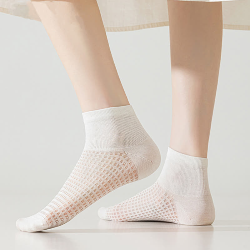 Mesh Breathable Mulberry Silk Ankle Socks(9 Pairs) - image 1