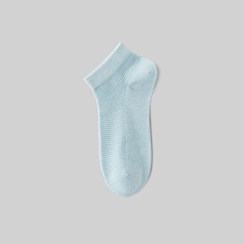 Mesh Breathable Mulberry Silk No Show Socks(9 Pairs) - Blue - EU36-40(US3-7) - image 12