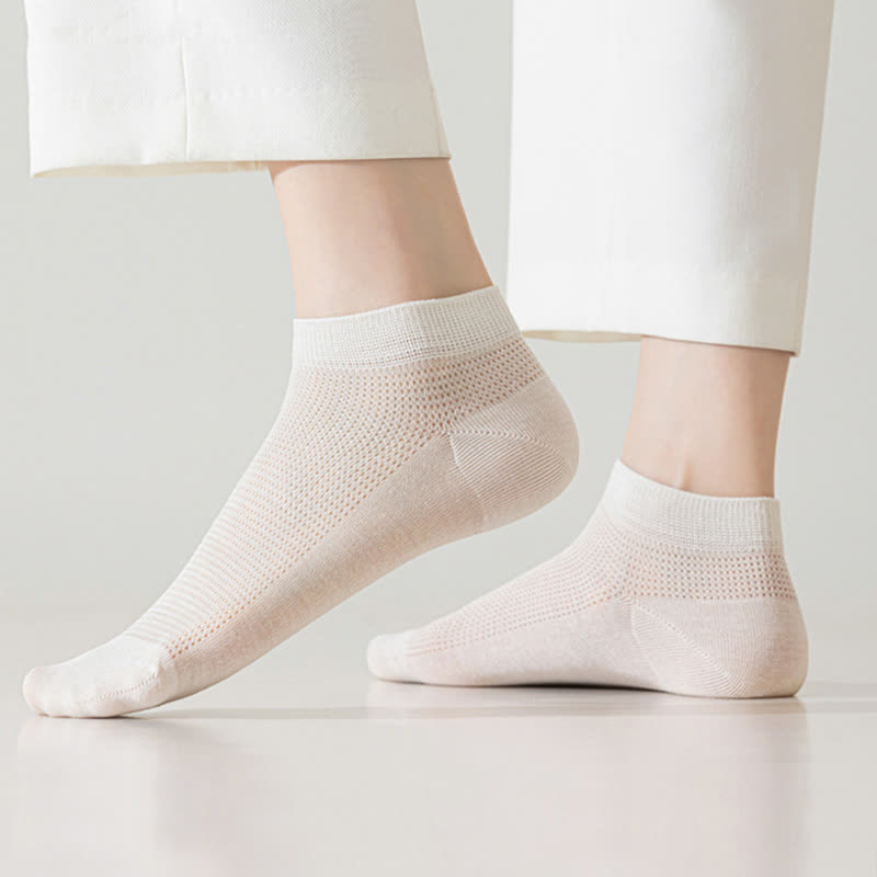 Mesh Breathable Mulberry Silk No Show Socks(9 Pairs) - image 3