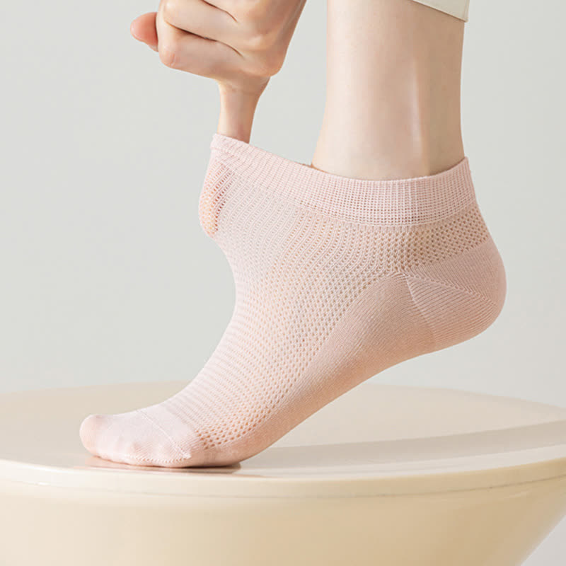 Mesh Breathable Mulberry Silk No Show Socks(9 Pairs) - image 6