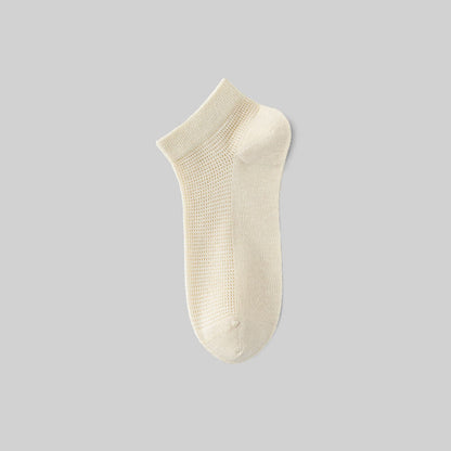 Mesh Breathable Mulberry Silk No Show Socks(9 Pairs) - Beige - EU36-40(US3-7) - image 6