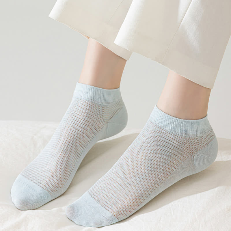 Mesh Breathable Mulberry Silk No Show Socks(9 Pairs) - image 9