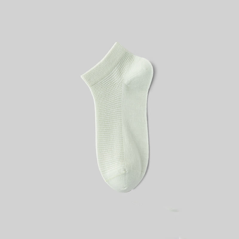 Mesh Breathable Mulberry Silk No Show Socks(9 Pairs) - Light Green - EU36-40(US3-7) - image 13