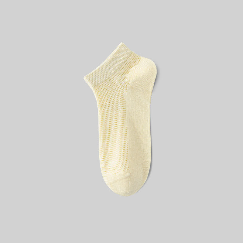 Mesh Breathable Mulberry Silk No Show Socks(9 Pairs) - Yellow - EU36-40(US3-7) - image 9